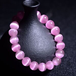 🆕New Dark Pink Cat’s Eye 8mm Healing Gemstone Bracelet
